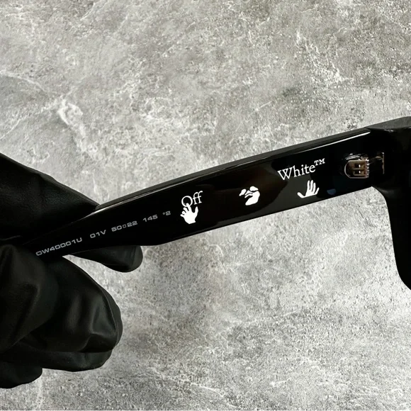 |SOLD| Off-White Virgil Sunglasses Black Frame Blue Lens Blue Logo - Picture 7 of 11